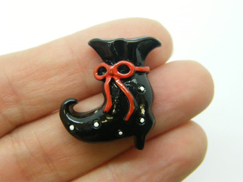 12 Witches' shoe Halloween glue on cabochon Halloween resin HC651