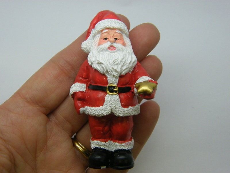 1 Santa father Christmas miniature dollhouse red white resin CT343