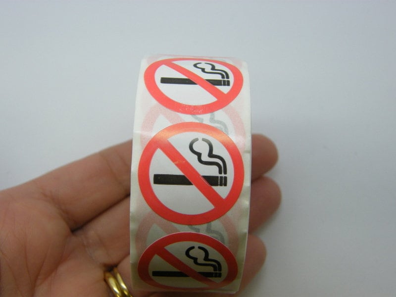 1 Roll 500 no smoking stickers A01