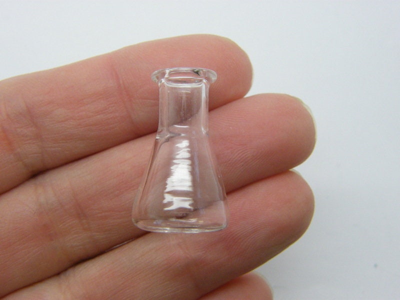 4 Glass vase test tube miniature clear glass M677