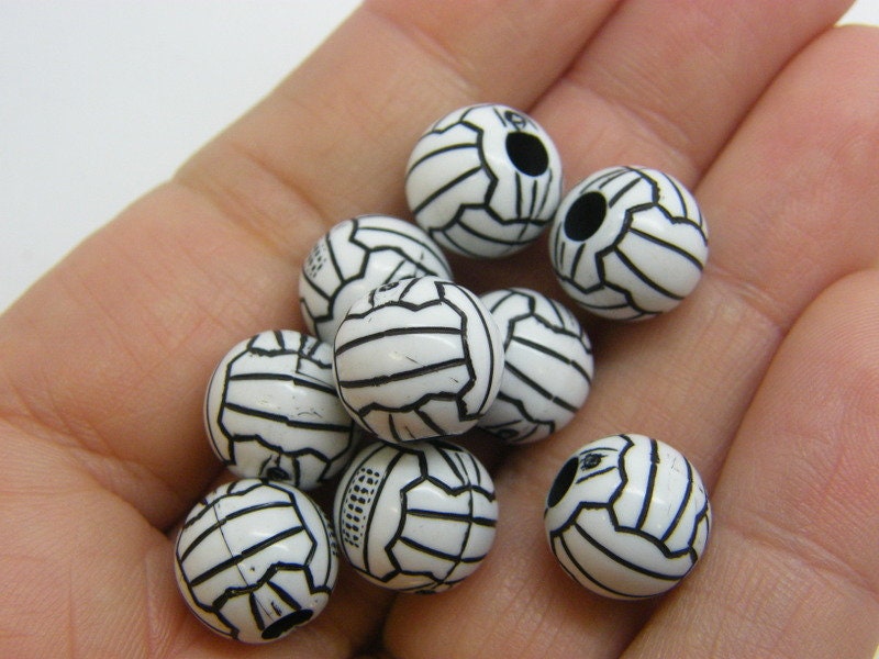 35 Volleyball ball beads acrylic SP52