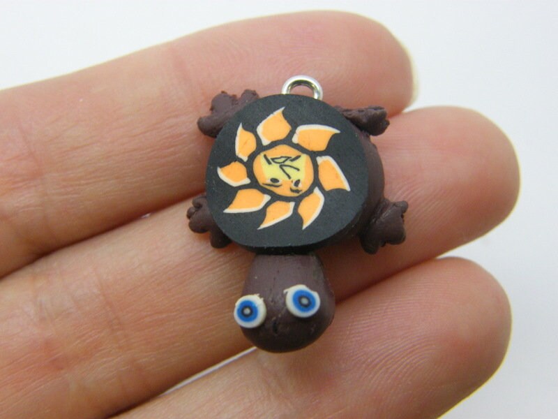 4 Turtle tortoise connector charms polymer clay FF51