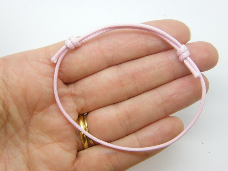 BULK 50 Waxed cord knot baby pink bracelet 06