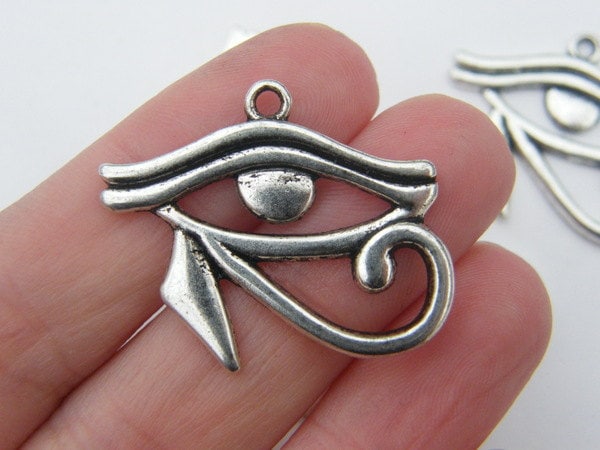 4 Eye of Horus pendants antique silver tone WT70