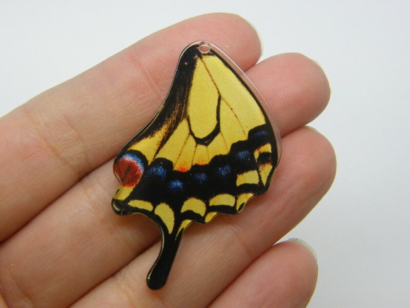 2 Butterfly wing pendants acrylic A292