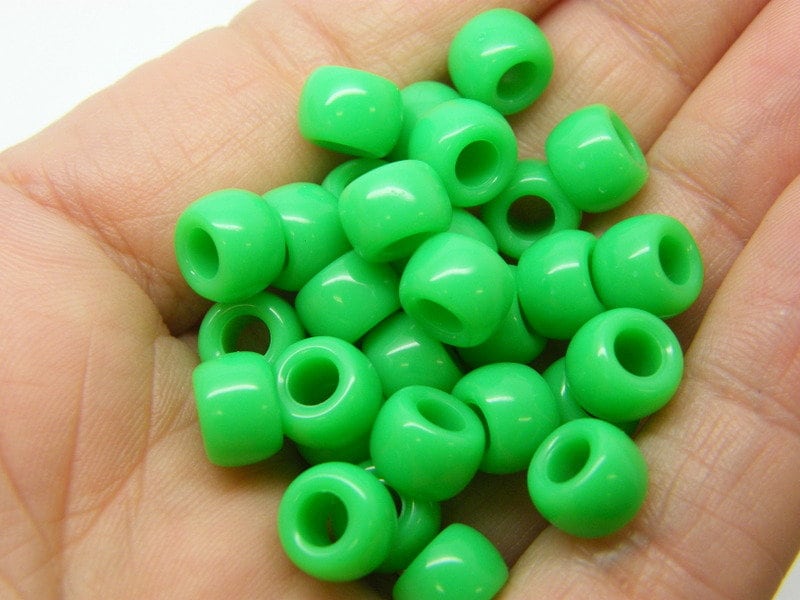 120 Barrel beads green resin AB770  - SALE 50 %OFF