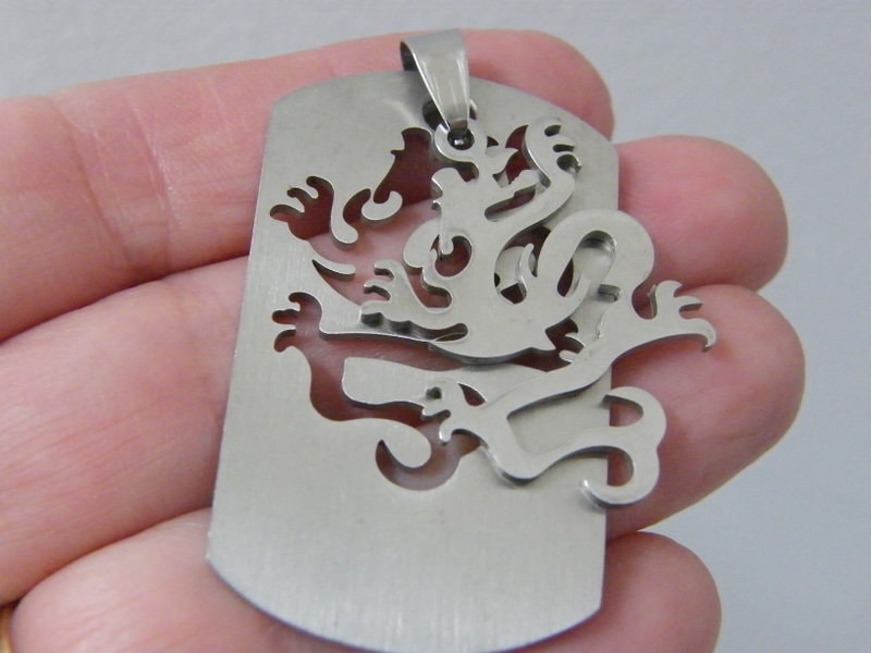 1 Dragon pendant cut out 2 part stainless steel A1304