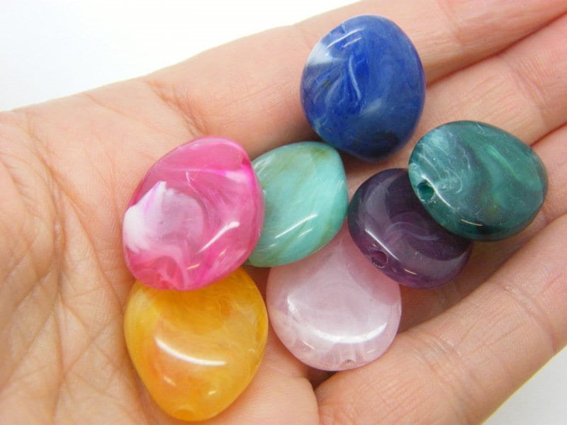 20 Imitation gemstone beads random mixed  acrylic BB857