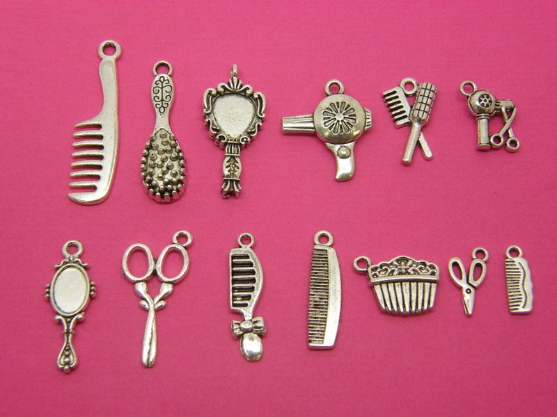 The Hairdresser Collection - 13  antique silver tone charms
