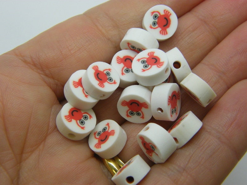 30 Crab beads polymer clay FF618 - SALE 50% OFF
