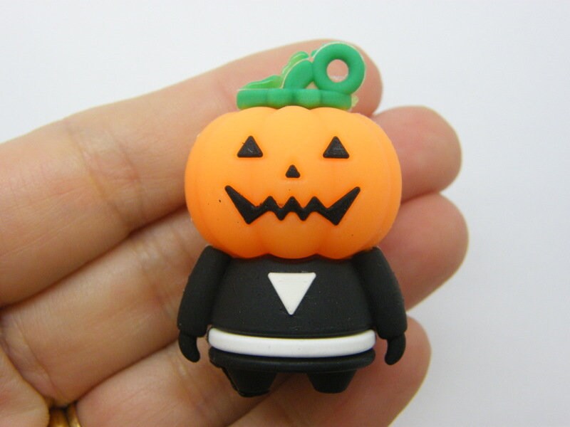 4 Pumpkin man Halloween pendants PVC plastic HC