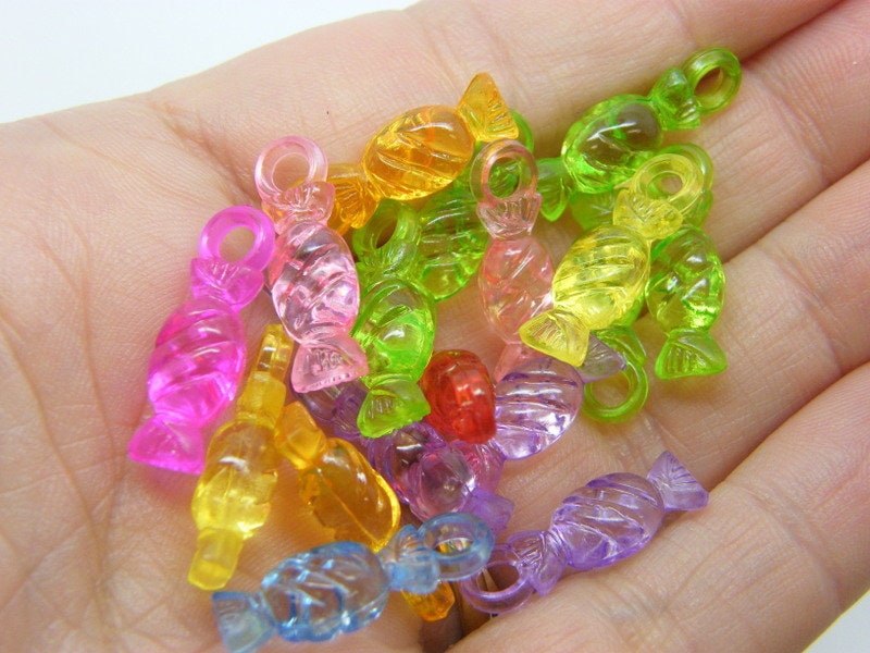 100 Sweet candy charms random mixed transparent acrylic FD477 - SALE 50% OFF