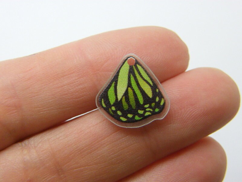 8 Butterfly insect wing charms acrylic A1428
