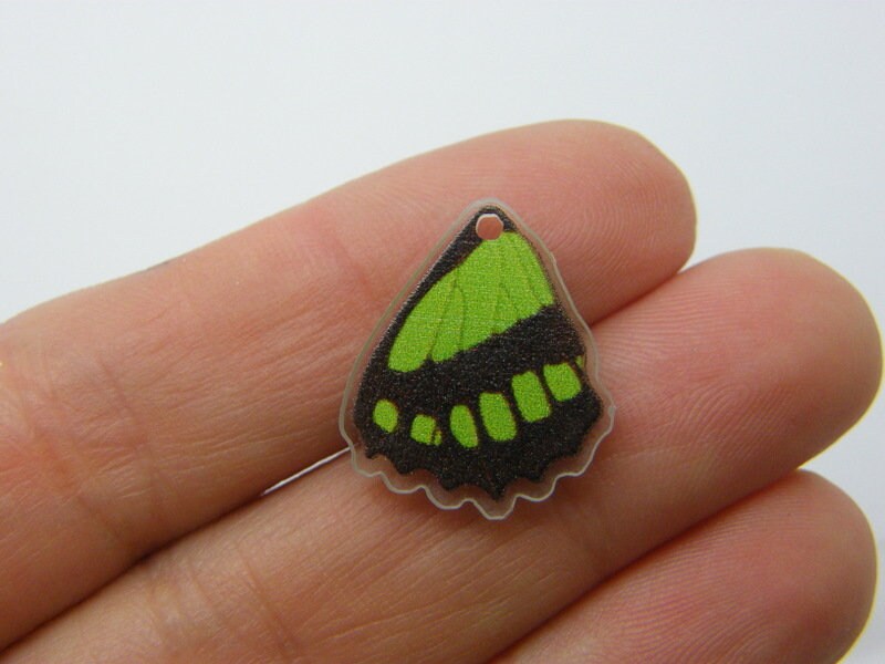 8 Butterfly insect wing charms acrylic A1143