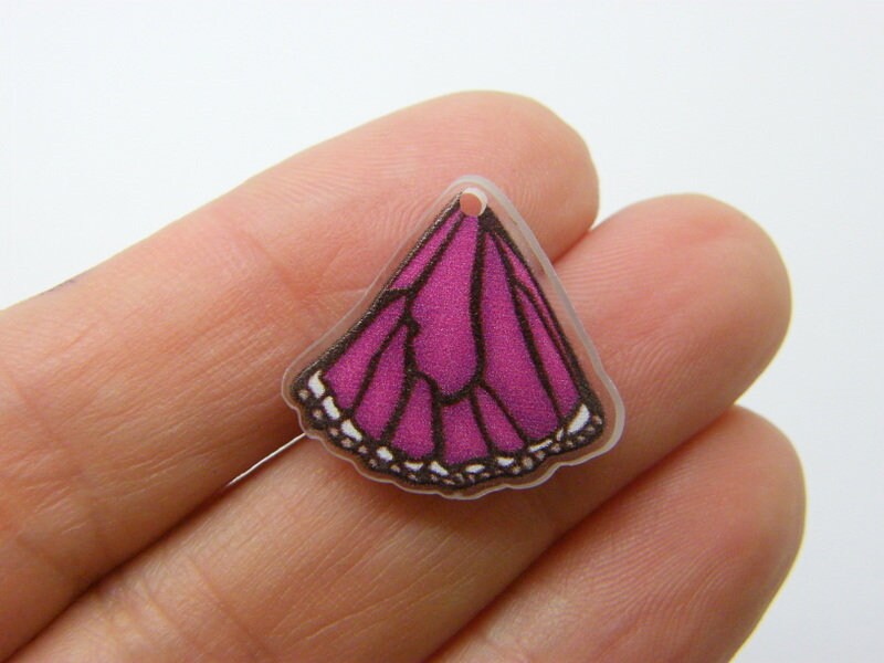 8 Butterfly insect wing charms acrylic A1434