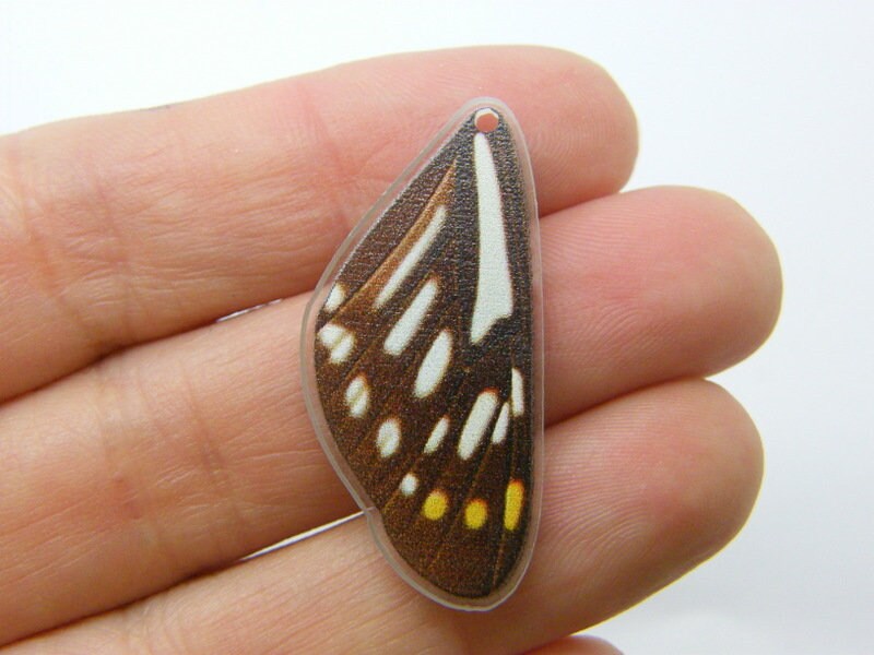 4 Butterfly insect wing charms acrylic A1437