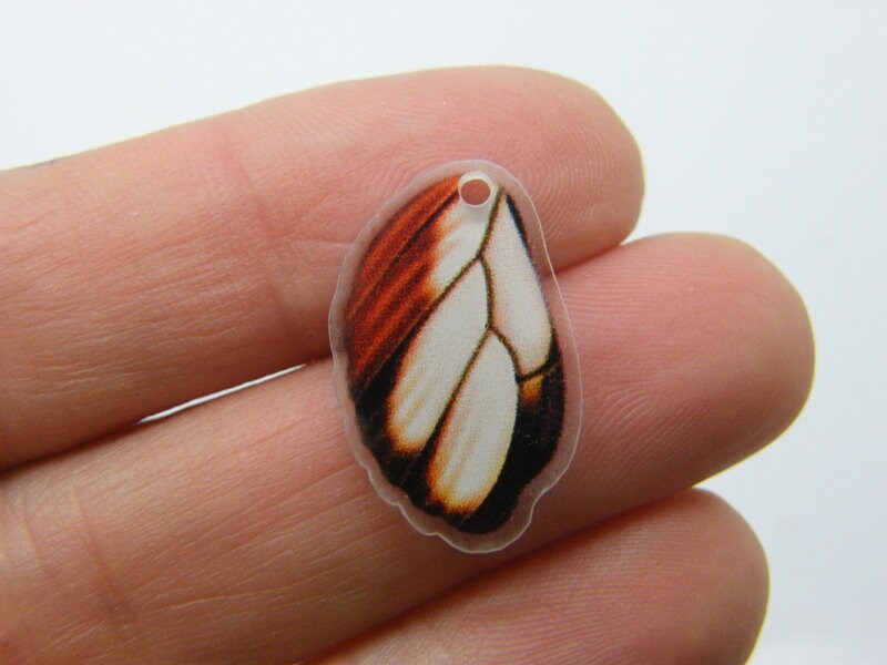 16 Butterfly insect wing charms acrylic A188