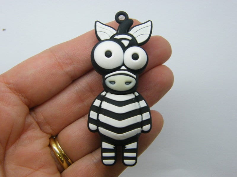 4 Zebra pendants black white PVC plastic A