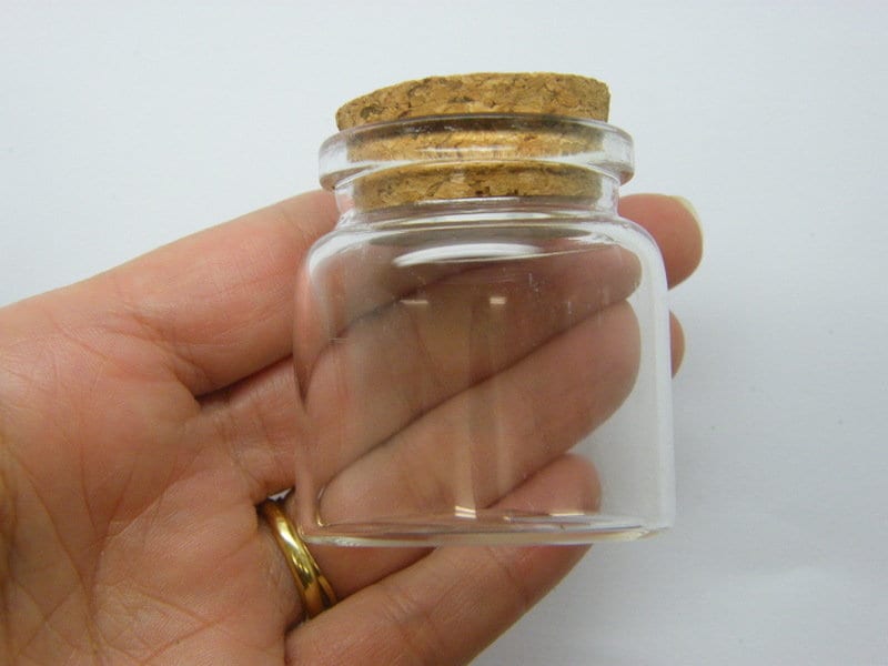 1 Glass bottle jar with cork 58 x 47mm