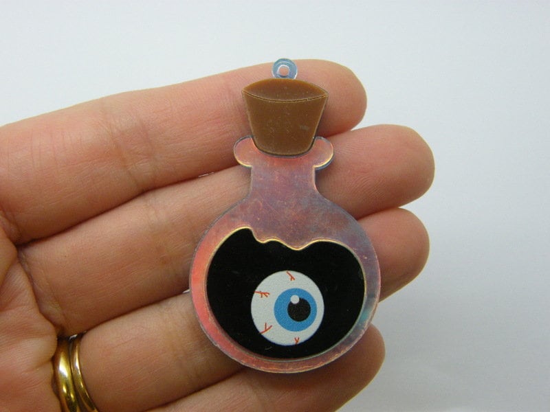 2 Eye ball magic potion bottle charms acrylic HC258