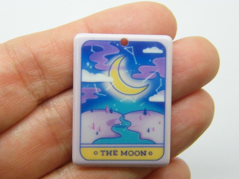 2 The moon tarot card Halloween pendant acrylic HC180