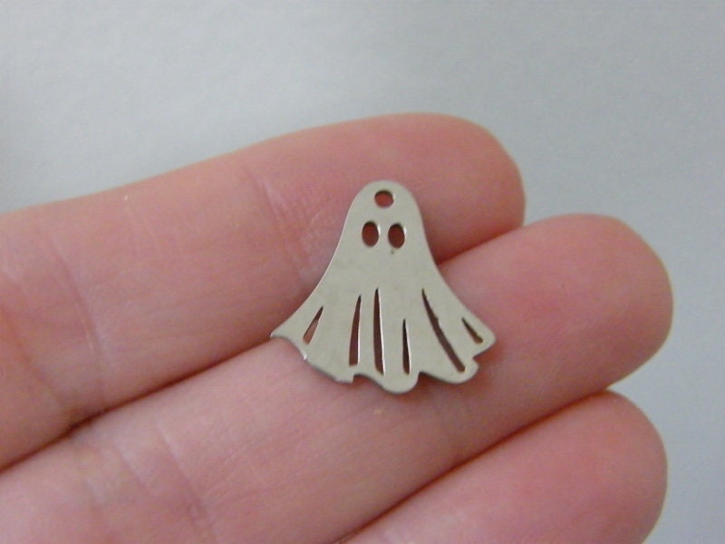 2 Ghost charms silver stainless steel HC1075