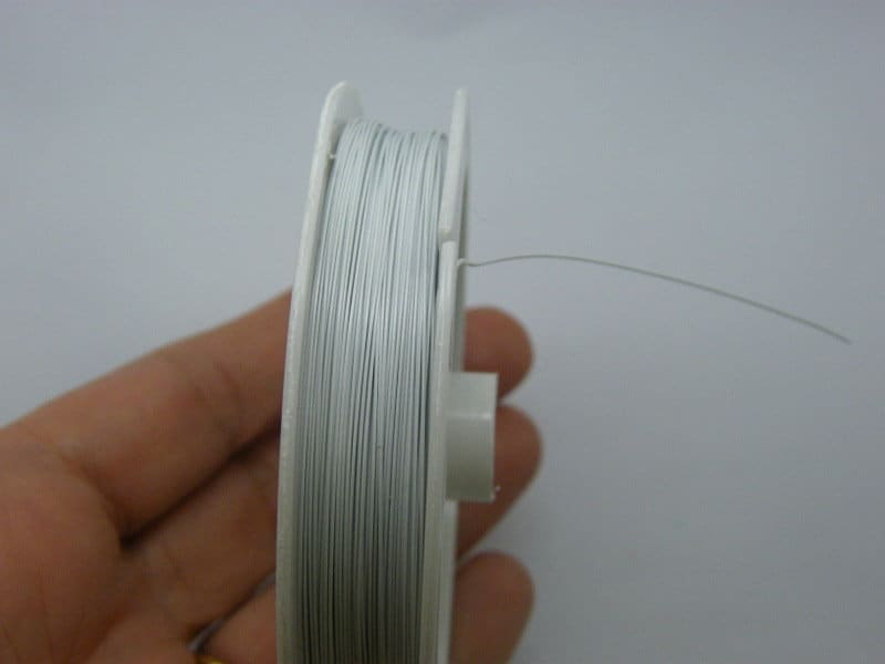 1 Roll tiger tail beading wire 50 meter white 0.45mm