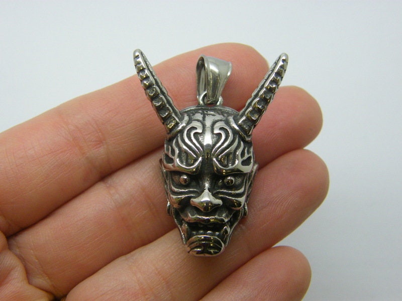 1 Devil pendant antique silver stainless steel HC1090