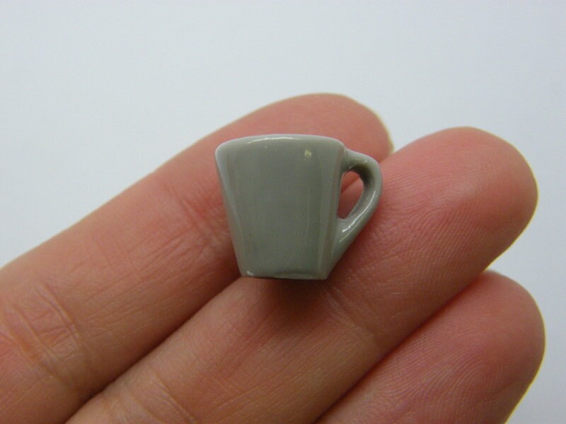 4 Coffee mug miniature grey resin FD631