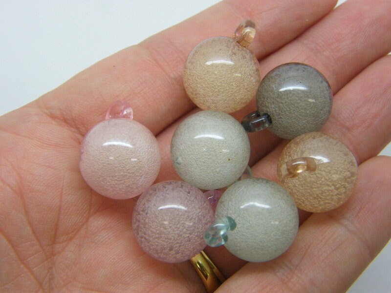 20 Round bubble pendants random mixed acrylic M33 - SALE 50% OFF