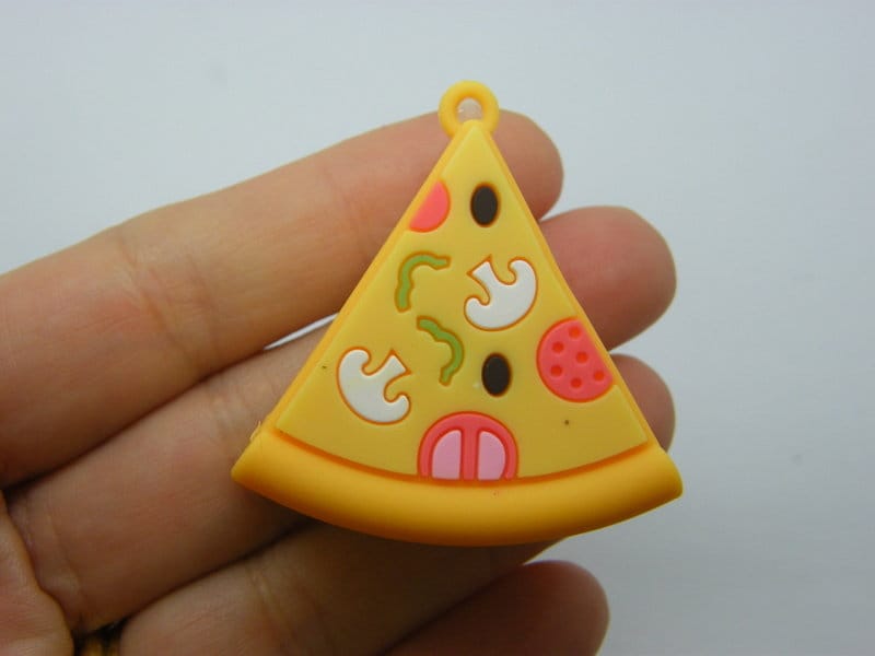 2 Slice of pizza pendants PVC plastic FD