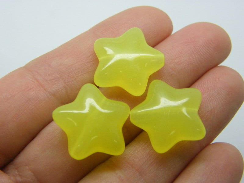 20 Star beads imitation yellow jelly acrylic AB881