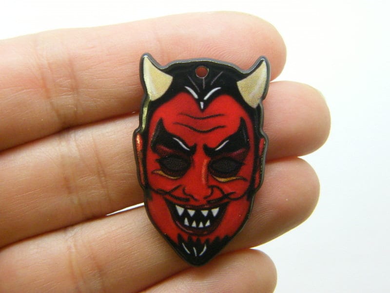 2 Devil monster Halloween charms acrylic HC1113