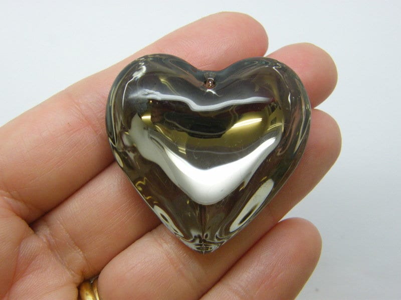 1 Heart pendant black glass H