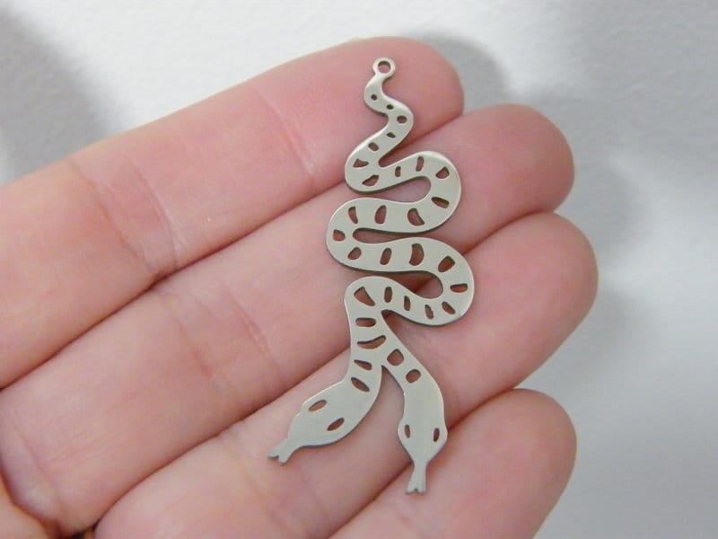 1  Two headed snake pendant stainless steel A326