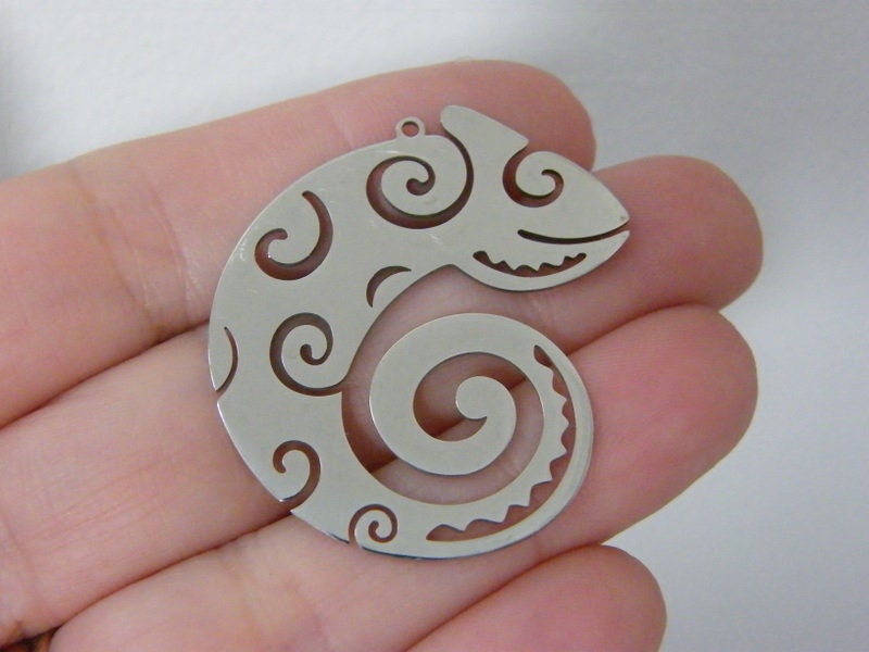 1 Chameleon pendant silver stainless steel A521