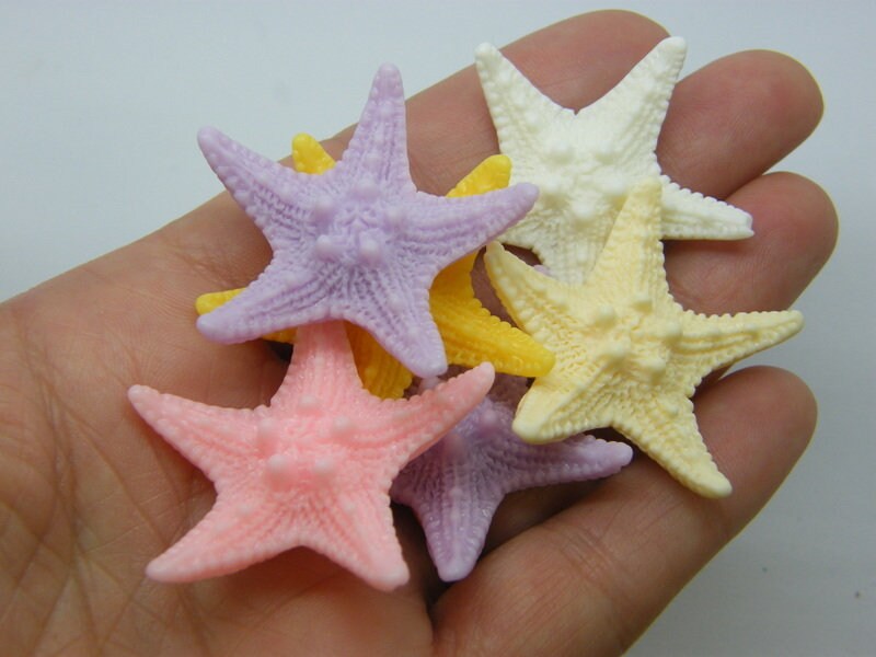 12 Starfish embellishment cabochon mixed assorted resin FF
