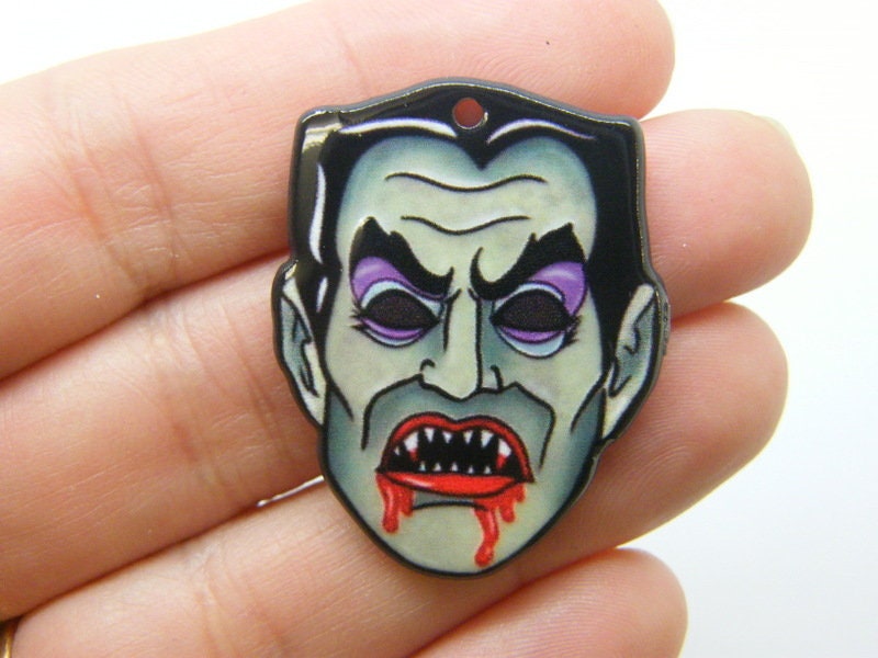 2 Vampire monster Halloween charms acrylic HC1114