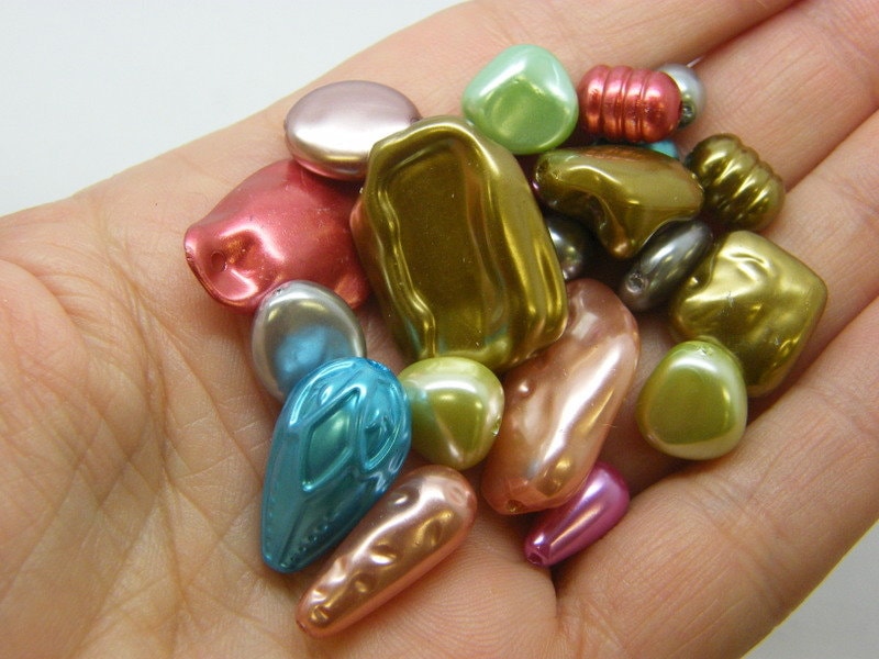 50 Beads random mixed imitation pearl acrylic BB442 - SALE 50% OFF