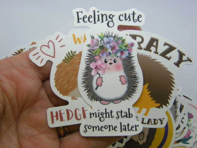 50 Hedgehog stickers random mixed 02B