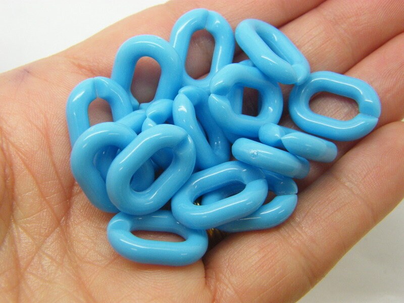 50 Quick link connectors blue acrylic BB349  - SALE 50% OFF