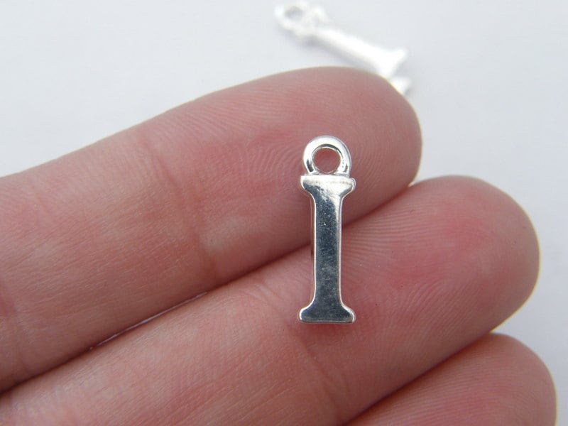 8 Letter I alphabet charms silver plated