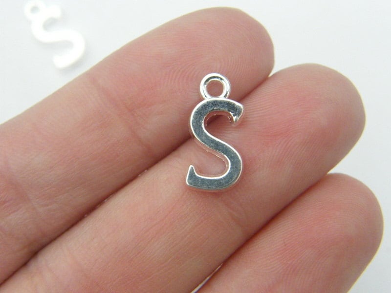8 Letter S alphabet charms silver plated