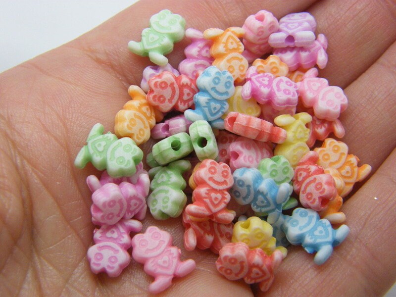 100 Frog beads random mixed acrylic AB576 - SALE 50% OFF