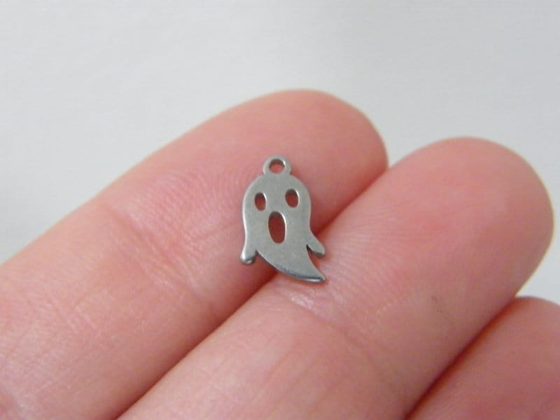 4 Ghost charms silver stainless steel HC898