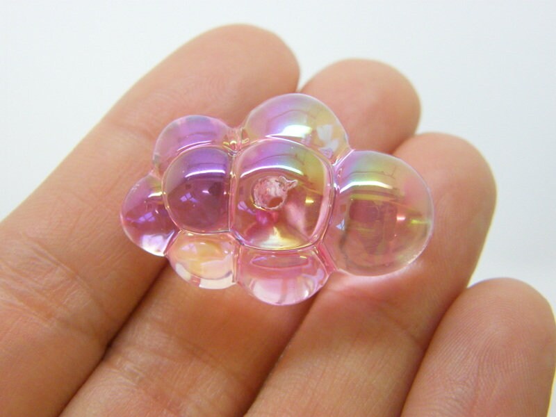 4 Cloud beads pink AB acrylic S393