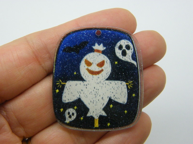 4 Scarecrow ghost Halloween pendants acrylic HC1196