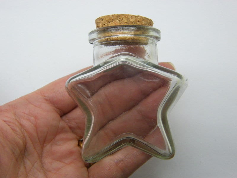 1 Star glass bottle with cork 004L
