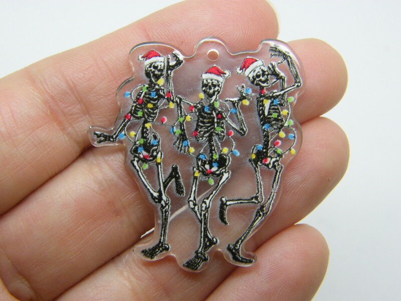 2 Skeleton Christmas lights  pendants acrylic CT347