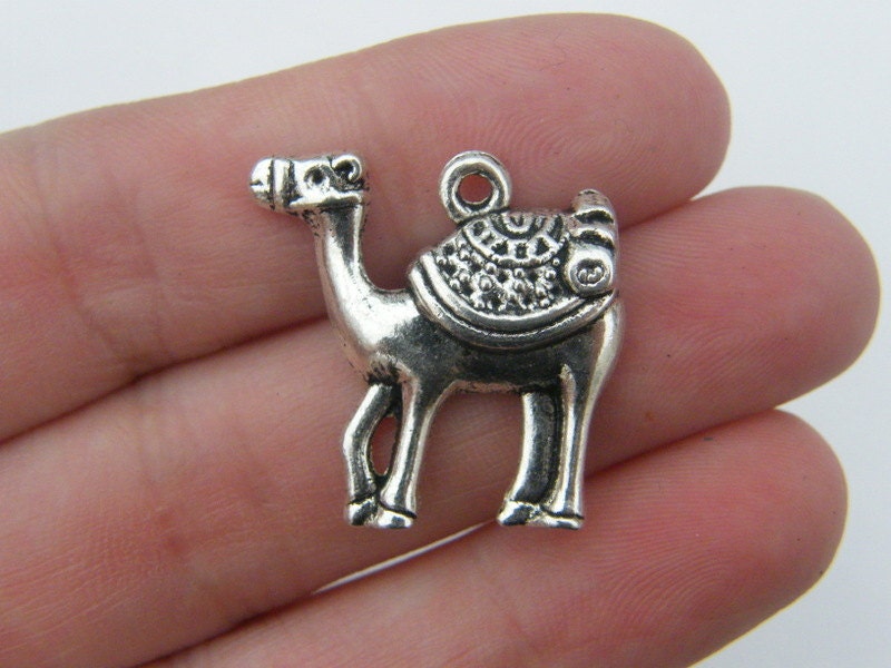 4 Camel charms antique silver tone A220